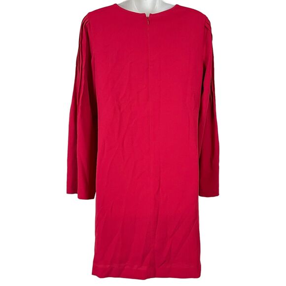 Ann Taylor Womens Red Long Flare Sleeve Shift Style Lined Mini Key Hole Dress 2 - Picture 14 of 16